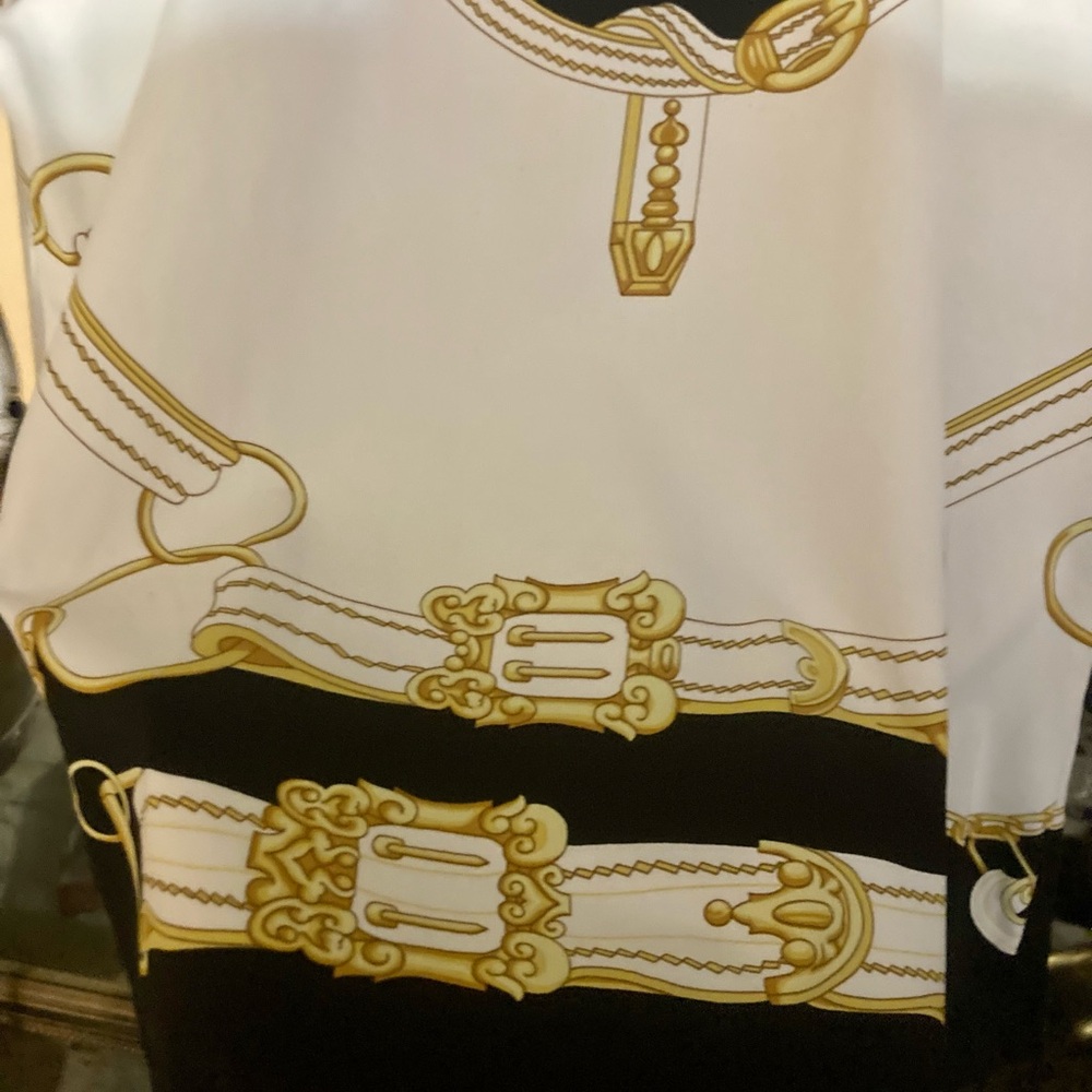 J.McLaughlin Catalina Cloth Medallion Chain Equestrian Crown Print Resort Top - Picture 15 of 16